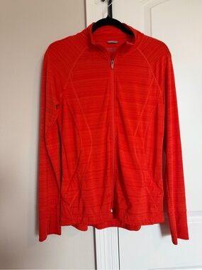 Athleta Pacifica Full-Zip Jacket - Vermillion Orange Heather - Size Medium
